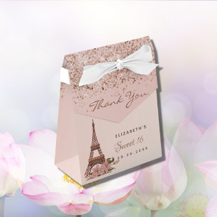 Ballotins Sweet 16 or rose Paris merci