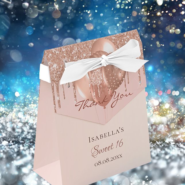 Ballotins Sweet 16 roses parties scintillant d'or ballons go (Créateur téléchargé)