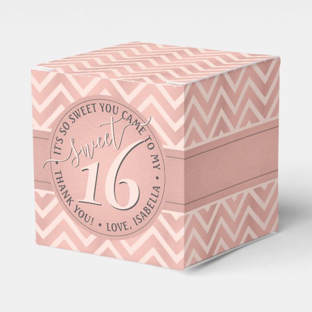 Ballotins Sweet 16th Birthday Cute & Chic Rose Or Chevron (Verso)