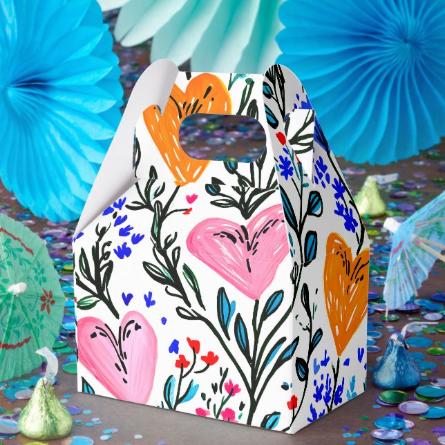 Ballotins Sweet Floral Hearts Gift Box (Fête)