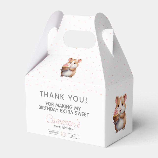 Ballotins Sweet Hamster, Cupcake rose Anniversaire des enfan (Verso)