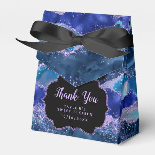 Ballotins Sweet sixteen d'agate bleu violet océanique Merci