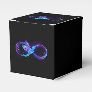 Ballotins Symbole de l'infini néon avec colibri lumineux