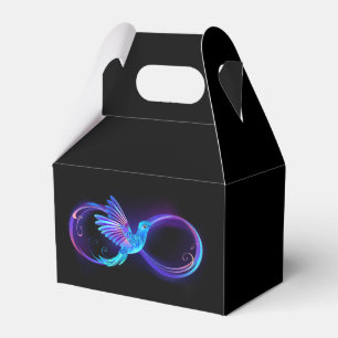 Ballotins Symbole de l'infini néon avec colibri lumineux