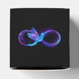 Ballotins Symbole de l'infini néon avec colibri lumineux