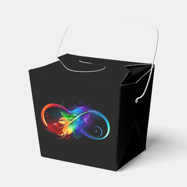 Ballotins Symbole d'infini avec plume arc-en-ciel (Verso)