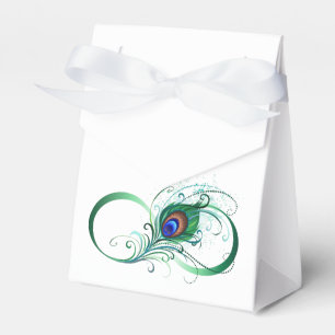 Ballotins Symbole d'infini avec plume de paon