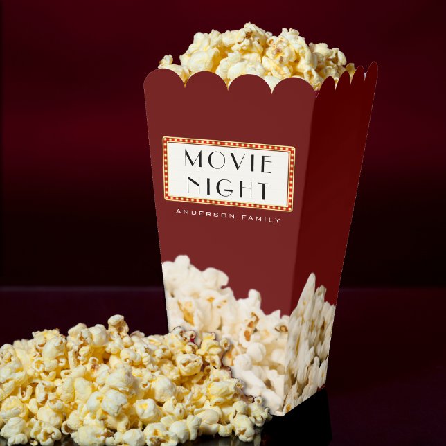 Ballotins Symbole du Marquee du Théâtre de Nuit Famille (Family Movie Night Theater Marquee Sign Popcorn Favor Boxes
)