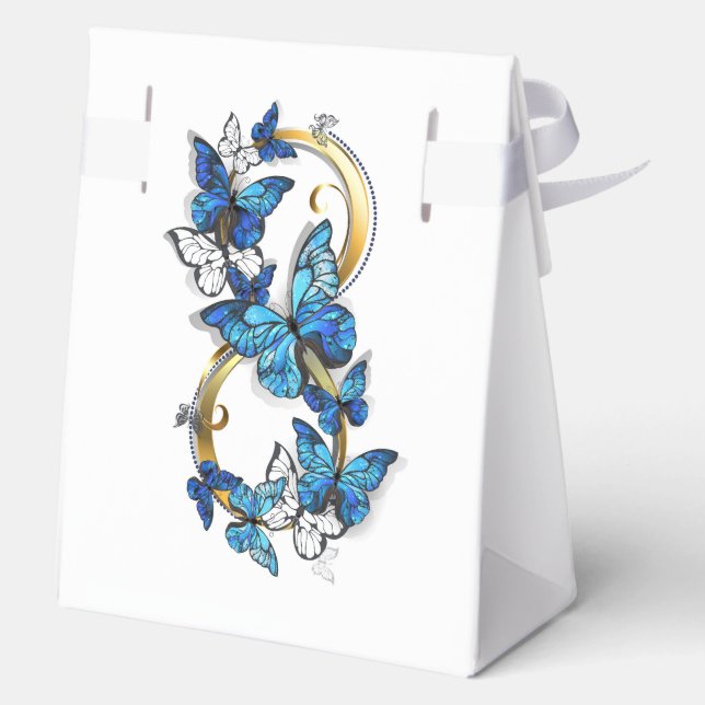 Ballotins Symbole infini de papillons Morpho bleus (Verso)