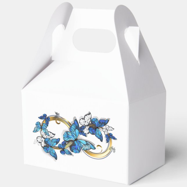 Ballotins Symbole infini de papillons Morpho bleus (Verso)