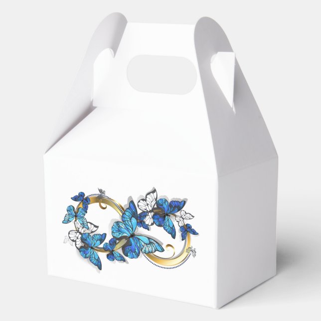 Ballotins Symbole infini de papillons Morpho bleus (Recto)