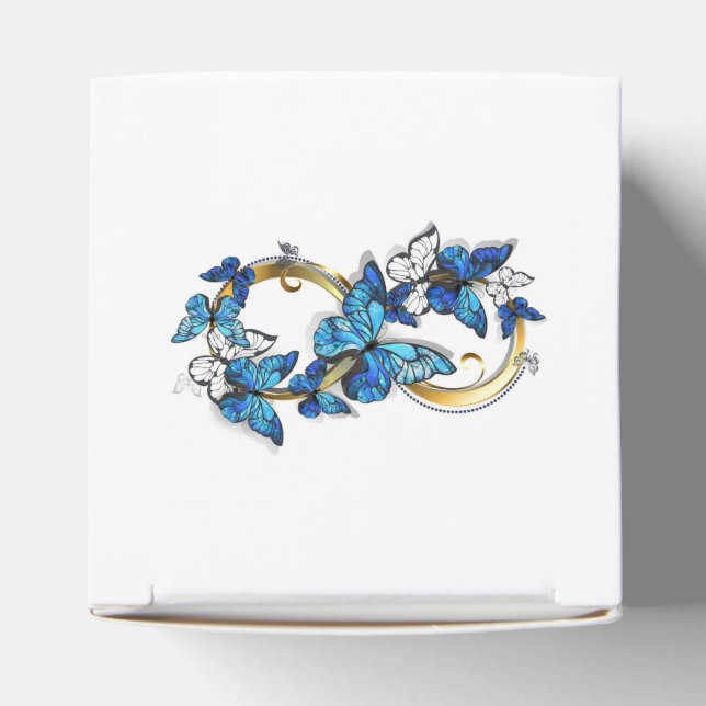 Ballotins Symbole infini de papillons Morpho bleus (Haut)