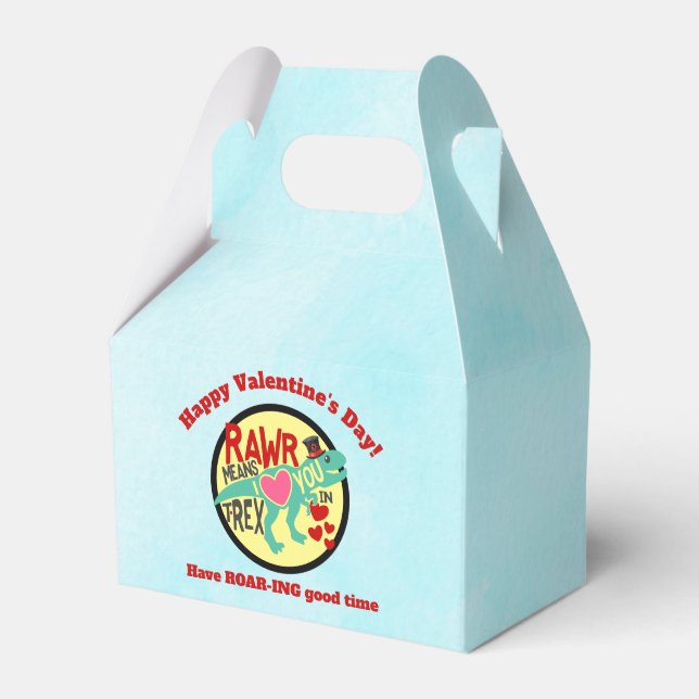 Ballotins T-Rex dans un Top Hat Rawr signifie que je t'aime  (Verso)