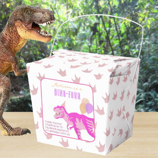 Ballotins T-Rex Merci rose Anniversaire Dino Party