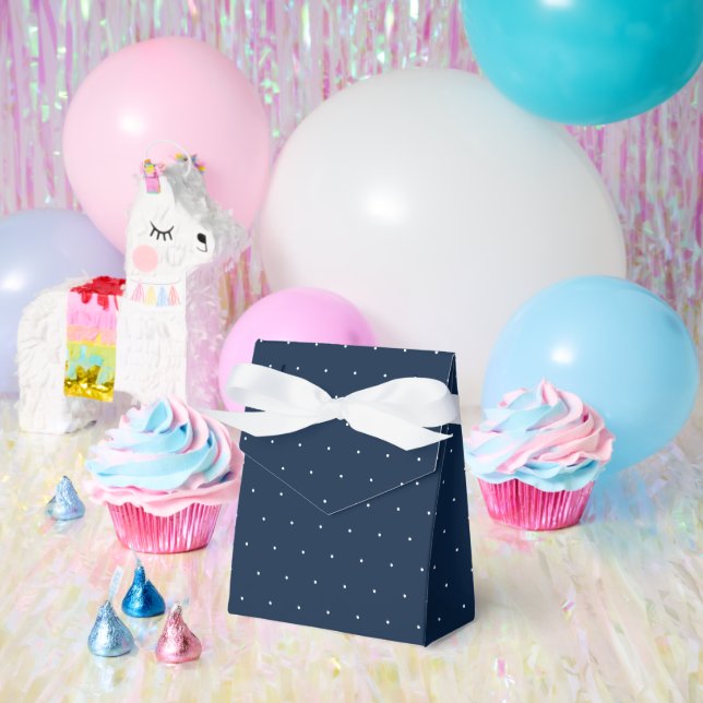 Ballotins Tache Blanche Polka sur Tente Bleu Nuit Classique (Fête)