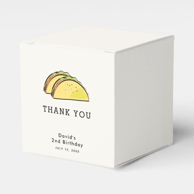 Ballotins Taco Birthday Simple Cream Merci (Verso)