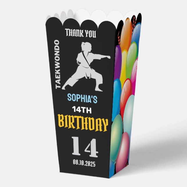 Ballotins Taekwondo fête d'anniversaire, joueuse de taekwond (Recto)