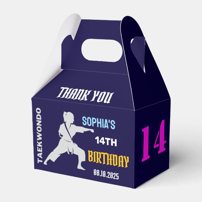 Ballotins Taekwondo fête d'anniversaire, joueuse de taekwond (Verso)