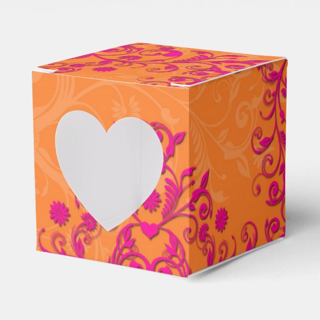 Ballotins Tangerine Tango Rose et Orange Floral Damask (Verso)