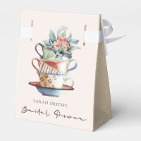 Tasses empilées Blush Fleurs Mariage Tea Party