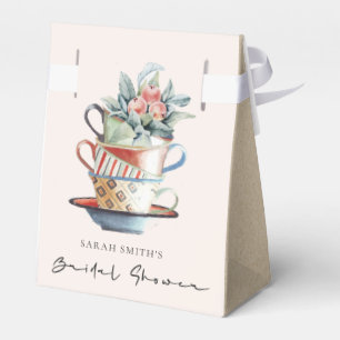 Ballotins Tasses empilées Blush Floral Mariage Shower Thé Pa