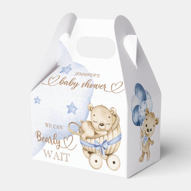 Ballotins Teddy Bear Baby Boy Baby shower Ballotin (Verso)