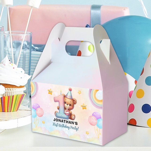 Ballotins Teddy Bear First Birthday Party | Rainbow (Créateur téléchargé)