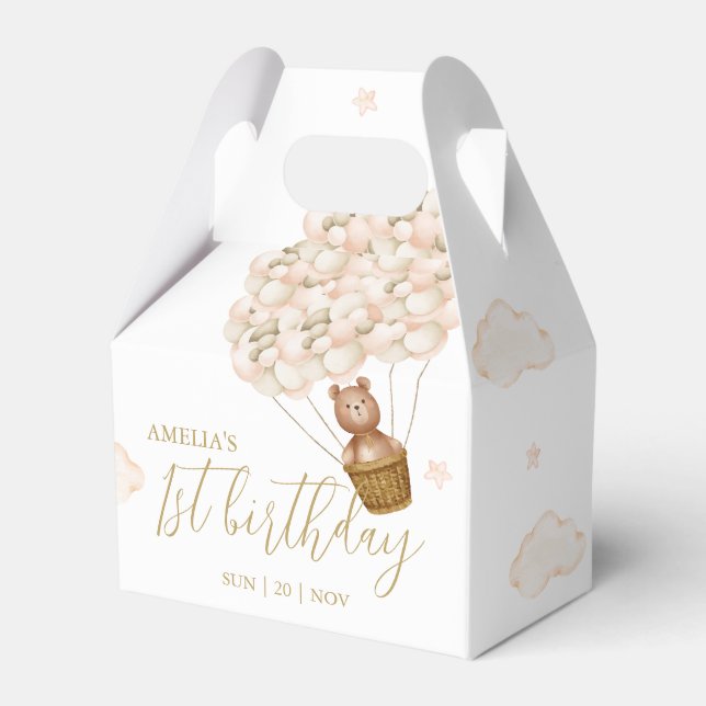 Ballotins Teddy Bear Gold Balloons fête d'anniversaire (Verso)