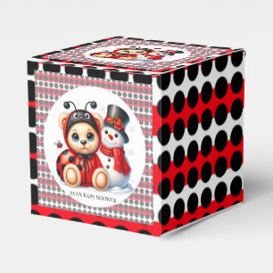 Ballotins Teddy Bear Ladybug avec Baby shower Snowman