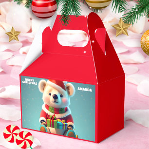 Ballotins Teddy Bear Noël Personnalisé Kids Party Rouge