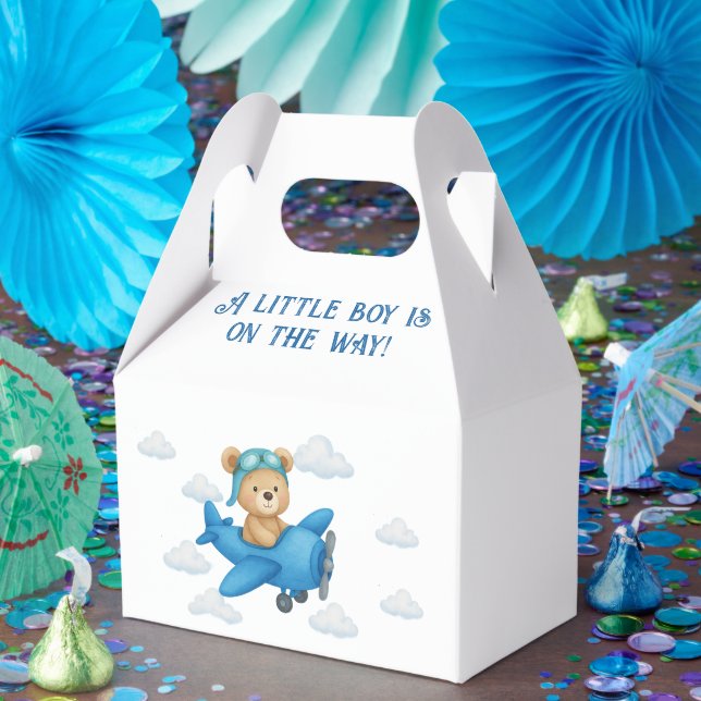 Ballotins Teddy Bear sur avion Baby shower Ballotin (Fête)