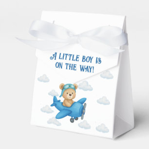 Ballotins Teddy Bear sur avion Baby shower Ballotin
