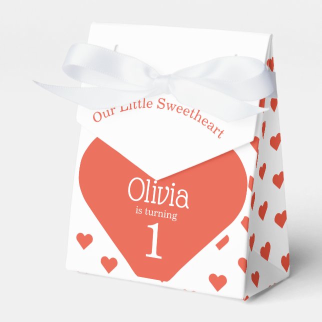 Ballotins Tente à coeur rouge pour le premier anniversaire d (Verso)