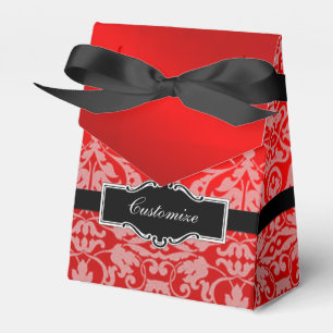 Ballotins Tente Ballotin en damas satiné rouge personnalisée