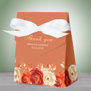 Ballotins Tente de mariage en terre cuite orange florale aut