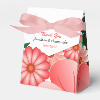 Ballotins Tente Hibiscus Rose Floral Avec Ballotin De Ruban