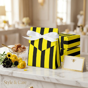 Ballotins Tente rayée jaune vif et noir classique