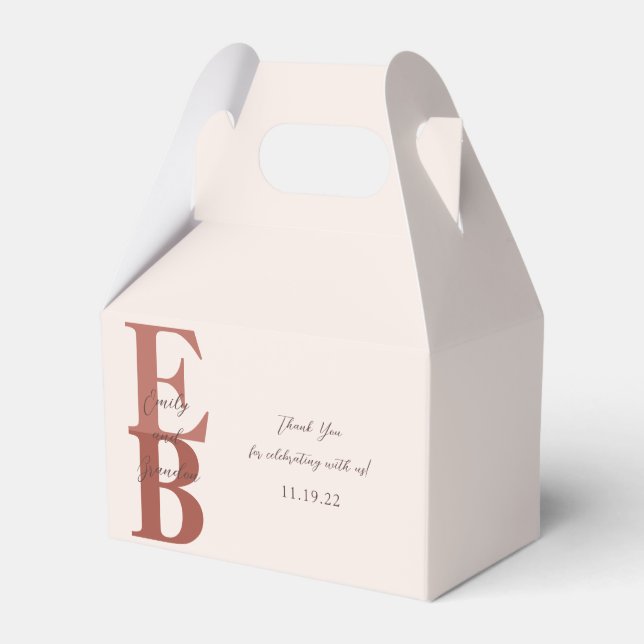 Ballotins Terracotta moderne grand Mariage initial personnal (Verso)