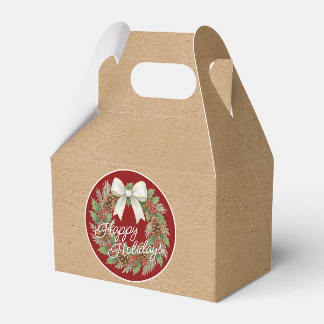 Ballotins Terrain Décembre Classé Avec Vacances Bow Blanc (Verso)