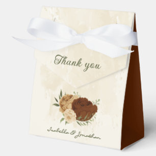 Ballotins terre cuite ton floral mariage terre