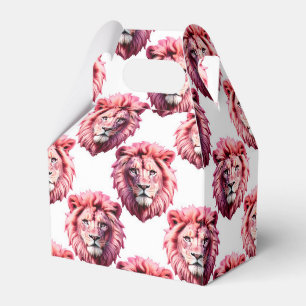 Ballotins Tête de lion rose motif animal design blanc