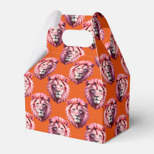 Ballotins Tête de lion rose motif animal design orange