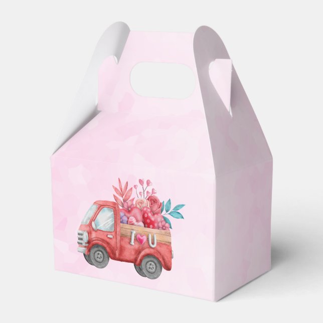 Ballotins Texte d'amour rouge en lettres bloc gras Aquarelle (Verso)