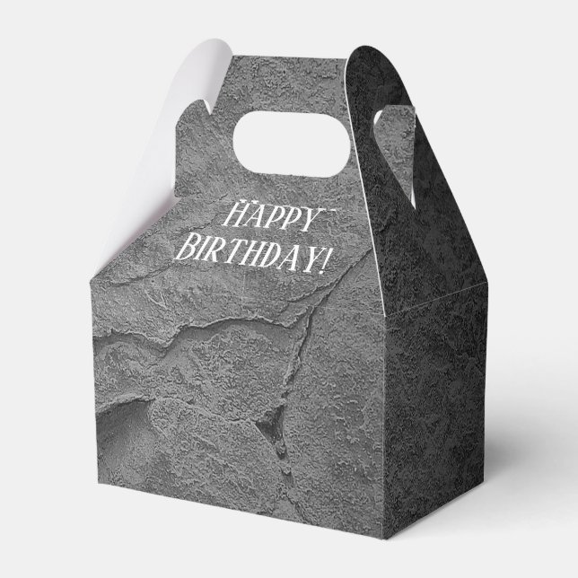 Ballotins texture rocheuse gris foncé pour anniversaire (Verso)