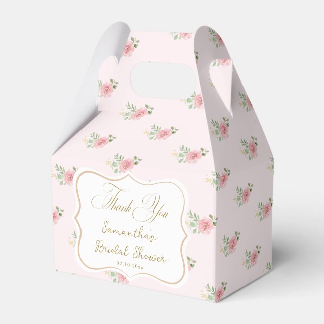 Ballotins Thé dansant de mariage aux fleurs roses (Verso)