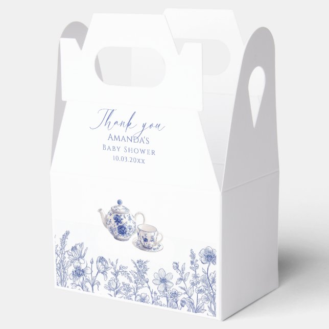Ballotins Thé Pour Bébé Toile Fête Prénatale  (Ouvert)