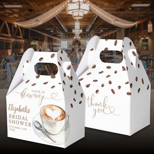 Ballotins Thème de mariage avec amour pour le café (Love Is Brewing Coffee Theme Bridal Shower Favor Boxes)