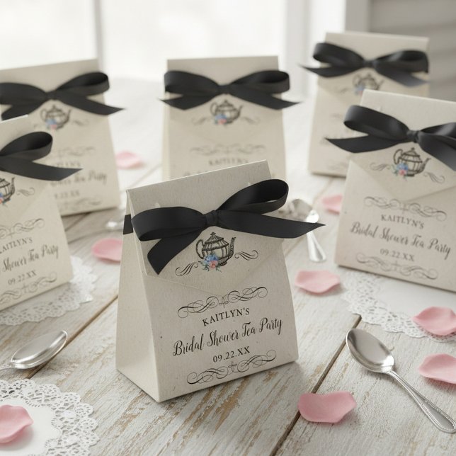 Ballotins Thème élégant de thé à la mode rétro | Enterrement (Créateur téléchargé)