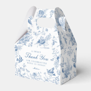Ballotins Toile Bleue De Jouy Floral Dessert Ballotin