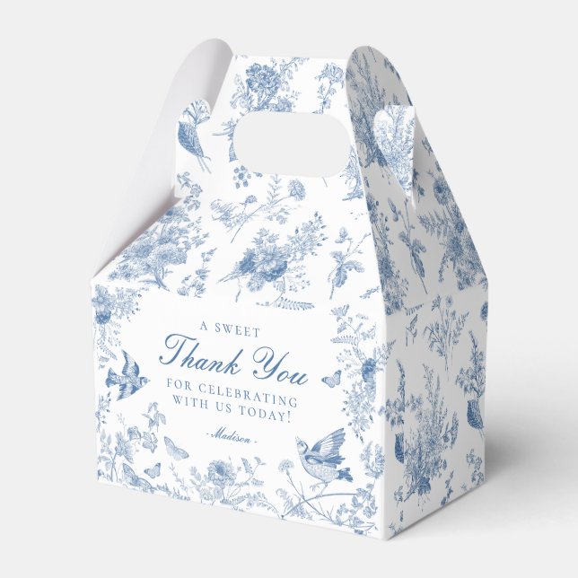 Ballotins Toile Bleue De Jouy Floral Dessert Ballotin (Verso)